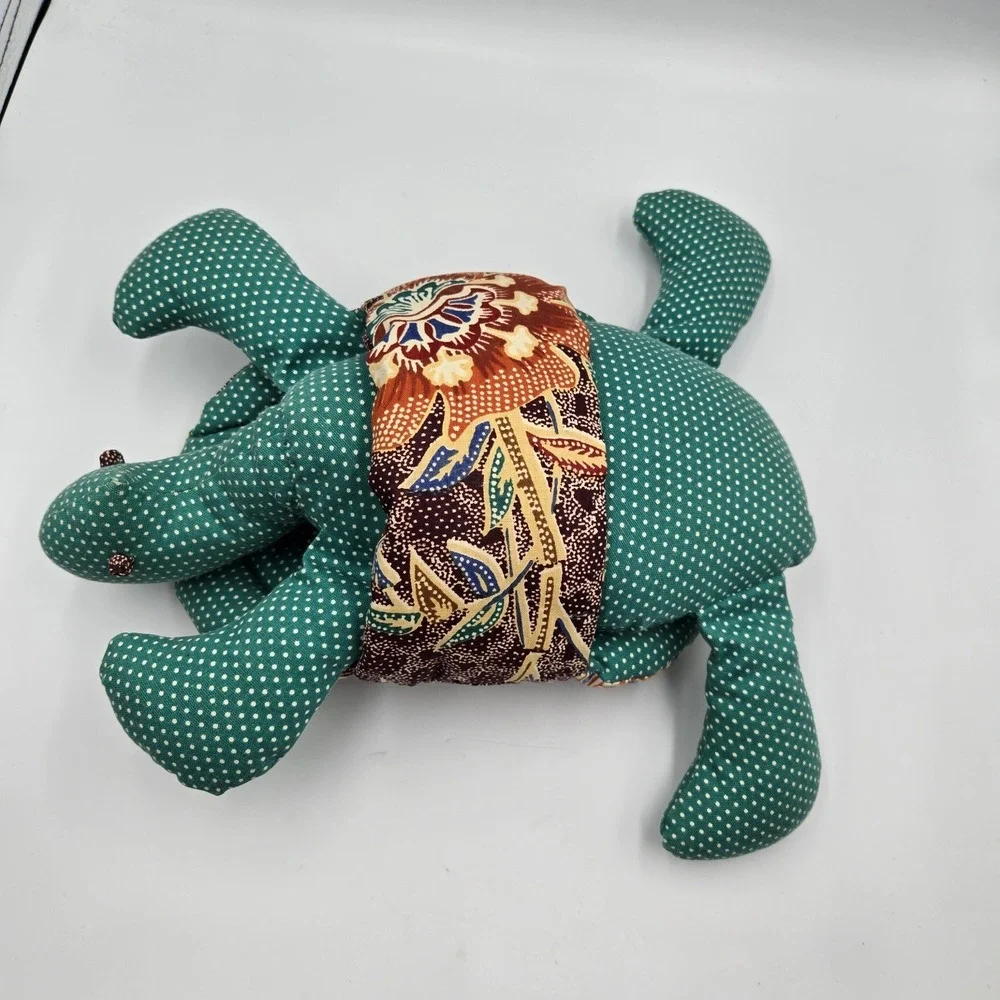 Vtg Handmade Sea Turtle Plush Toy Quilted Removable Shell‎ Cottagecore Country